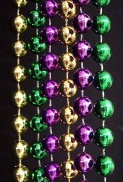 96in 7.5mm Round Metallic Purple/ Green/ Gold Beads