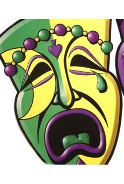16in x 12in Purple/ Green/ Gold Comedy/ Tragedy Cutout