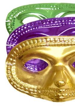 Eye Masks: Purple, Green, and Gold Metallic Half Mask