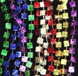 48in 6.5mm Metallic 6 Assorted Color Casino Dice Beads