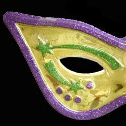 28in x 13in Cat Eye Mask Glitter Purple/ Green/ Gold Wall Plaque Decoration