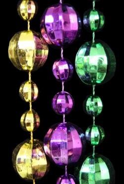 20mm 48in Metallic Purple/ Green/ Gold Disco Ball Beads