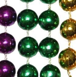 10mm 42in Purple, Green, Gold Mardi Gras Beads