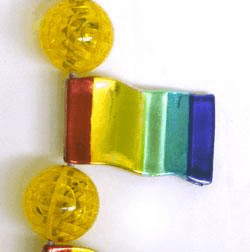 Rainbow Flag With Yellow Lights Beads