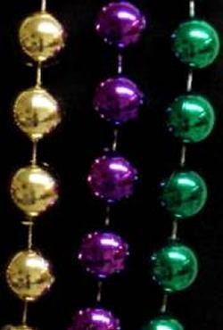 14mm 48-inch Purple, Green, Gold Beads