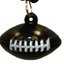 7mm 33in Black Beads with Football Medallion