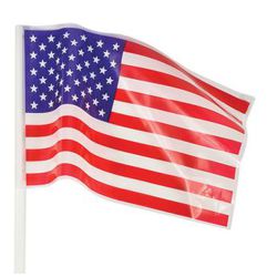 4in x 6in Plastic USA/ American Flag w/ Stick 