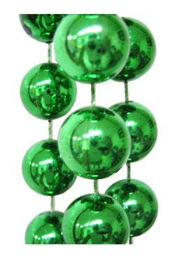 72in 12mm Round Metallic Green Beads