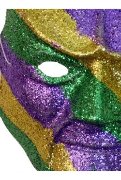 8in x 9in Purple/Green/Gold Glittered Devil Face Mask