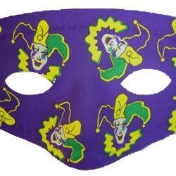 6.5in x 3.5in Mardi Gras Jester Half Mask