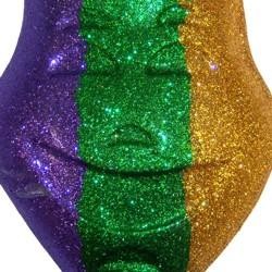 12in x 10in Purple/ Green/ Gold Comedy Glitter Mask Wall Plaques