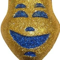 12in x 10in Glitter Gold Comedy Face Wall Plaques 