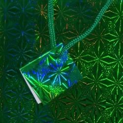 5.5in x 4.5in x 2.5in Green Hologram Shopping Bag 