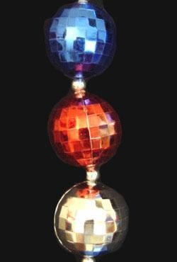 42in 40mm Disco Ball Shape  Red/ Blue/ Silver Beads