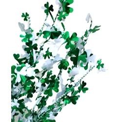 15in Metallic Green/ White St Patrick's Day Shamrock/ Clover Centerpiece 