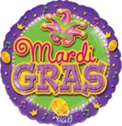 18in Mardi Gras Mylar Balloons