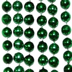 7mm 33in Round Green Mardi Gras Beads