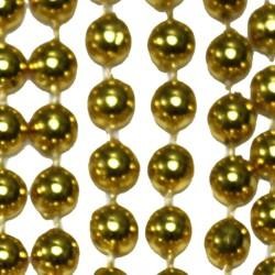 7mm 33in Round Metallic Gold Mardi Gras Beads