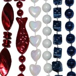 33in 6-Style Super Mix Metallic Red/ Blue/ White AB Beads/ Assorted Styles