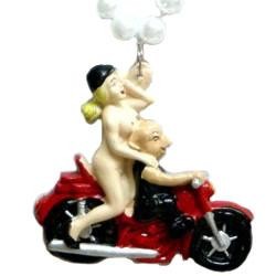 Naughty Beads: Nude Girl on Motorcycle