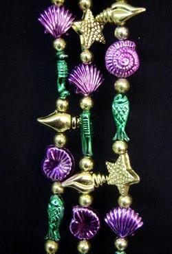 33in Seashell/ Starfish/ Seahorse/ Fish in Purple/ Green/ Gold