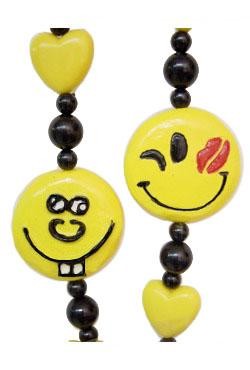 40in Smiley Face w/ Yellow Heart Beads