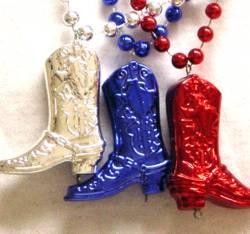 Patriotic Cowboy Boots Necklace