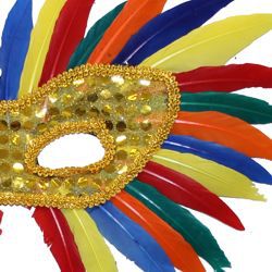 Assorted Rainbow Feather Masquerade Mask