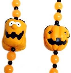 Pumpkin Face Halloween Necklace