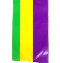 50ft Long x 3in Wide Purple/ Green/ Gold Plastic Decorating Streamer