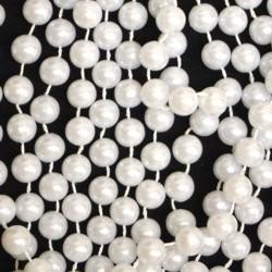 60in 14mm Round White Pearl Beads