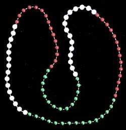 33in 7mm Round Section Metallic Red/ Green/ White Clear Coat Beads