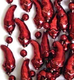 30mm 33in Metallic Red Chili Peppers Beads