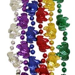 33in Metallic 6 Assorted Color Crab Beads