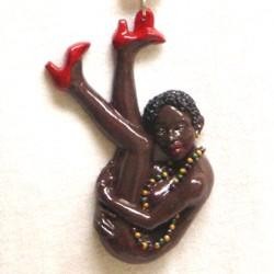 Naughty Beads: Pearls with Black Nudie Girl