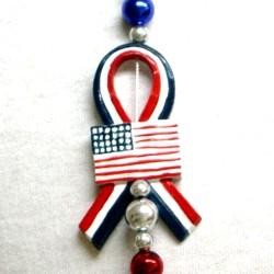 42in Red/ White/ Blue Ribbon Necklace