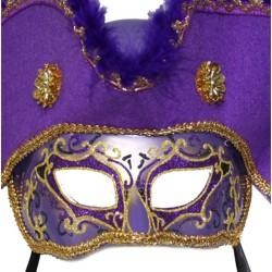 Deluxe Plastic Masks: Purple Felt Tricorn Hat