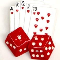 1.5in x 2in Casino Dice/ Card Pin/ Brooch