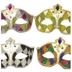 Paper Mache Masks: Assorted Color Domino
