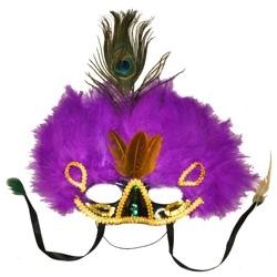 Assorted Colors Deluxe Mardi Gras Feather Masquerade Masks