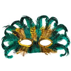 Assorted Color Feather Masquerade Mask