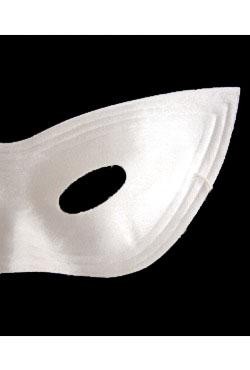 Eye Masks: White Satin Cat Eye Masquerade Mask