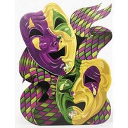 5 ft x 45in Cardboard Mardi Gras Mask Stand-Up