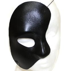Half Mask: Black Satin Phantom of the Opera