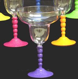 7in 10 oz Assorted Color Plastic Margarita Glass
