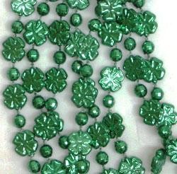 33in Metallic Green Shamrock/ Clover Beads 