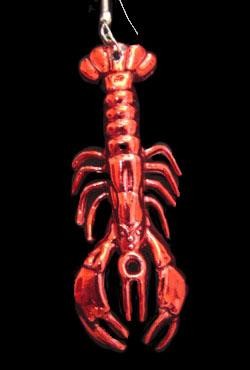 Metallic Red Crawfish/ Lobster Earrings