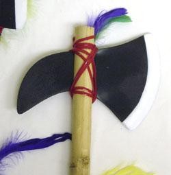 19in Purple Green Yellow Assorted Bamboo Weapons Tomahawk/ Ax/ Spear