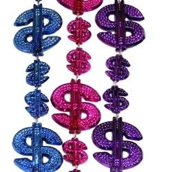 36in Metallic Assorted Color Dollar Sign Beads 