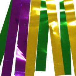60ft x 12in Metallic Purple Green Gold Section Fringe